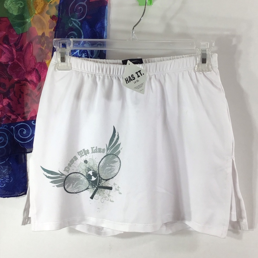 Down The Line DTL white tennis skort S NWT